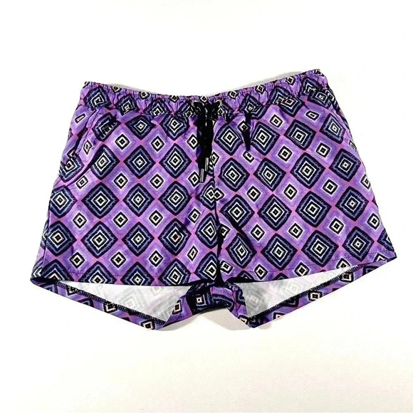 BooHoo Man Purple Diamond Swim Trunks - Picture 1 of 4
